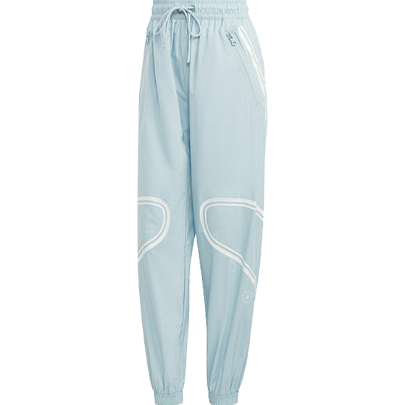 adidas Truepace Woven Pants 条纹抽绳系带束脚运动裤 女款 灰蓝色 HR6577