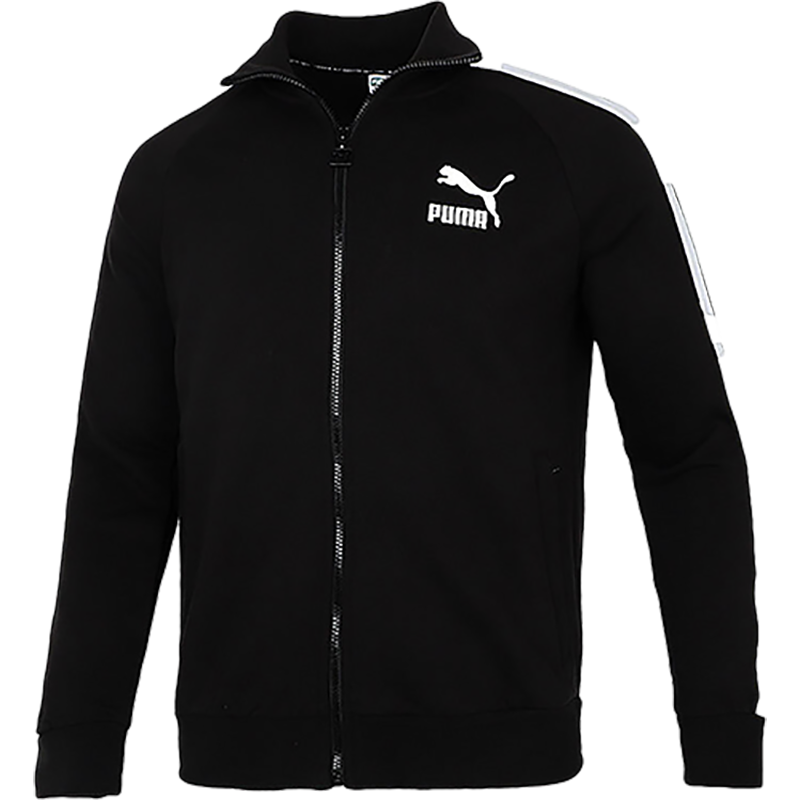 Puma 休闲运动拼接经典立领夹克外套 男款 黑色 532935-01