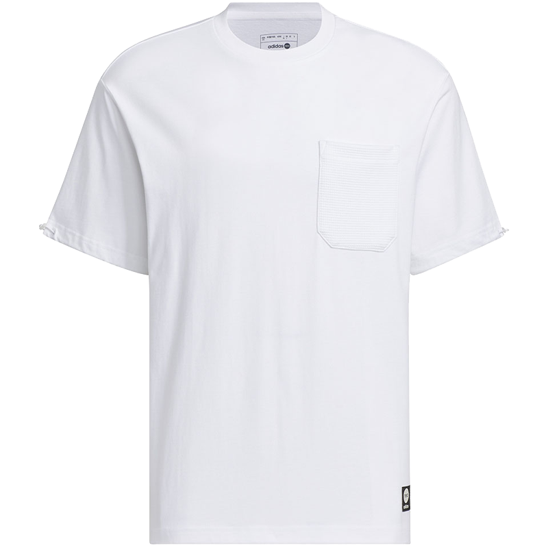 adidas neo x 草莓熊 联名款 Lotso Tee 后背字母卡通图案印花宽松圆领短袖T恤 男女同款 白色 IP