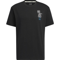 adidas neo x keith haring 卡通地球图案印花T恤 男款 黑色 HD7269