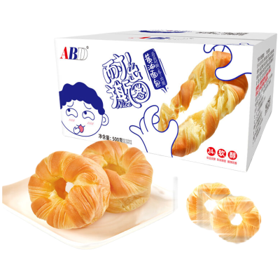 ABD耐撕出圈-黄油面包500g/箱(一箱约8个) 松软绵密 营养早餐下午茶办公室零食夜宵解馋