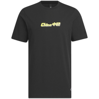 adidas 字母文字印花宽松圆领短袖T恤 男款 黑色 IP3974