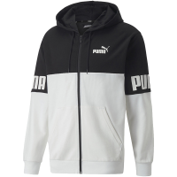PUMA Logo印花拉链连帽休闲运动夹克外套 男款 黑白色 673505-02
