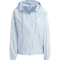 adidas 三条纹运动休闲连帽夹克 女款 蓝色 HM2271