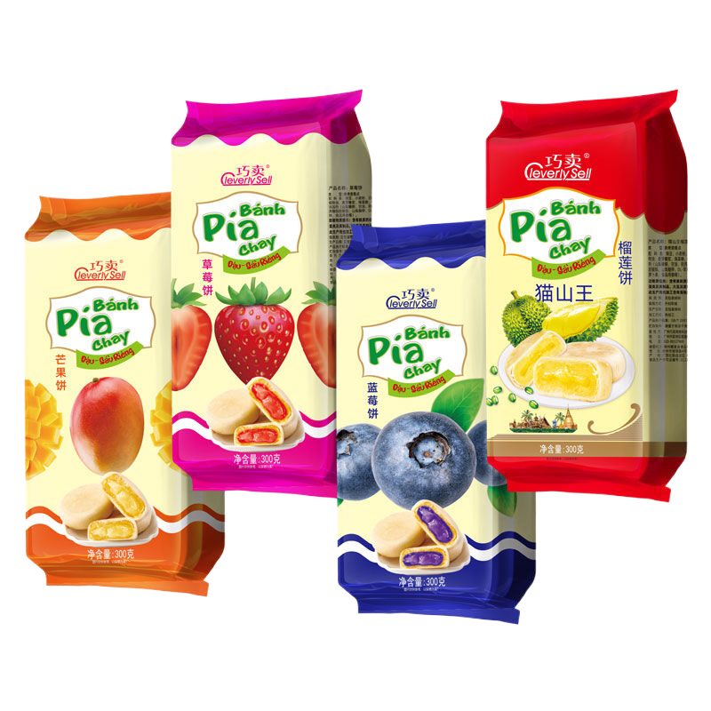 ABD巧卖草莓饼300g/袋(约4枚) 果肉入馅 清新不甜腻 办公室零食下午茶夜宵饱腹解馋