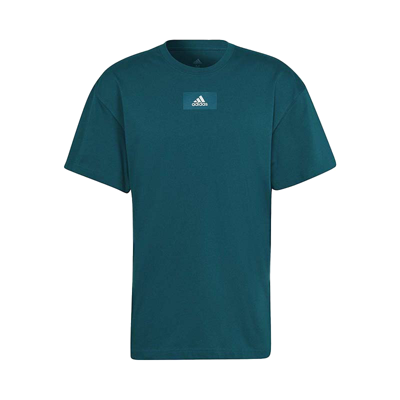 adidas 纯属圆领短袖T恤 男款 绿色 HE4356