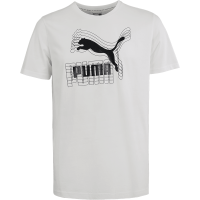 PUMA 字母Logo印花套头圆领短袖T恤 男女同款 白色 537884-02