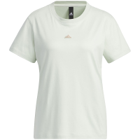 adidas Badge Of Sport Tee 纯色徽标Logo运动休闲短袖T恤 女款 亚麻绿 IP3951