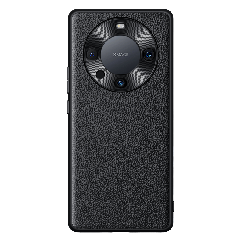 魅爱琳 华为Mate60手机壳Mate60Pro保护套外壳 商务荔纹真牛皮 全包轻薄防摔软边 镜头保护 简奢时尚手机套