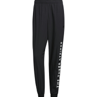 adidas 条纹字母印花休闲运动长裤 男女同款 黑色 IA9422