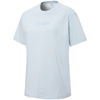 Puma 趣味印花圆领短袖T恤 女款 冰蓝色 535413-21