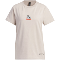 adidas Graphic Tee 卡通图案印花运动休闲短袖T恤 女款 奇迹灰褐棕 IP3953