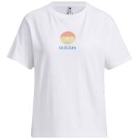 adidas neo 纯色圆领套头短袖T恤 女款 白色 IP3875