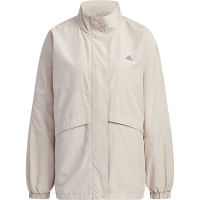 adidas 纯色Logo印花休闲夹克外套 女款 粉色 IA5247