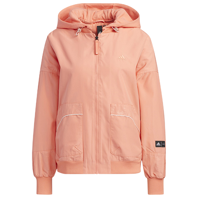 adidasWarm Jkt T2 运动休闲连帽夹克外套 女款 粉色 HZ2997