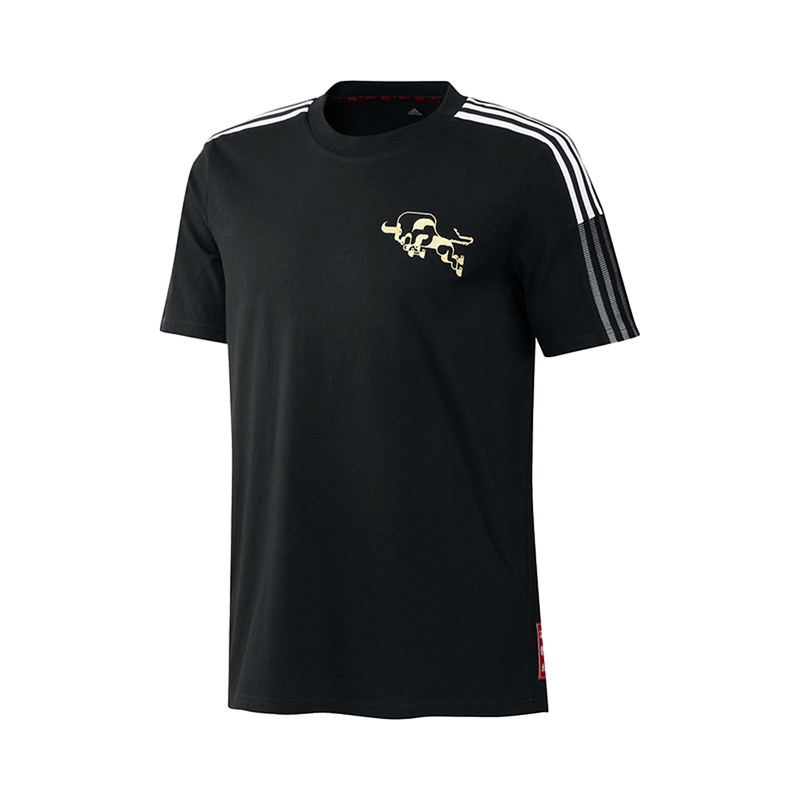 adidas Mufc Cny Tee 新年款曼联足球运动短袖T恤 男款 黑色 GK9414
