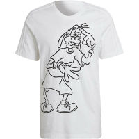 adidas originals Disney Tee 2 休闲透气卡通小狗条纹图案运动短袖T恤 男款 白色 HC064