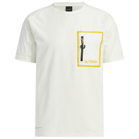 adidas 胸前口袋圆领上衣 短袖运动T恤 男款 白色 IC1987