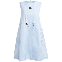 adidas City Escape Dress 纯色徽标Logo运动休闲圆领无袖连衣裙 淡粉蓝 IC0275