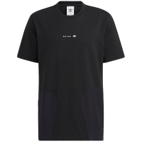 adidas originals Logo印花纯色圆领运动短袖T恤 男款 黑色 HS2024