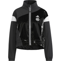 adidas Ust Wv Jkt T1 运动休闲拼接连帽长袖夹克外套 女款 黑色 HR8155