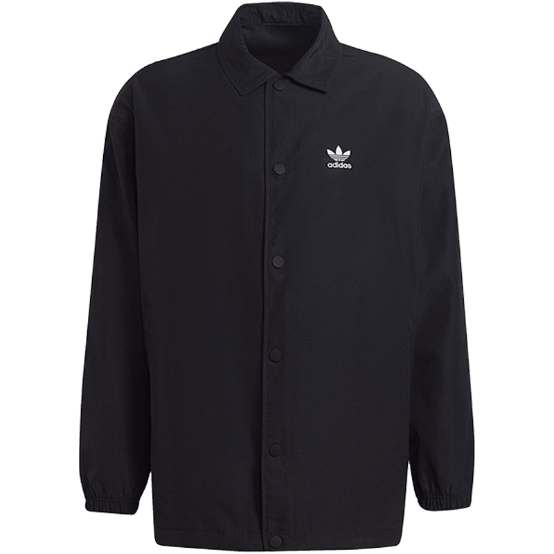 adidas originals 背面Logo印花衬衫式运动夹克外套 男款 秋季 黑色 H09129