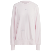 adidas BLUV Q1 SWT 字母Logo刺绣圆领套头长袖卫衣 女款 粉红色 IC0812