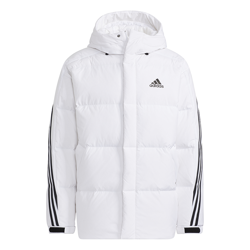 adidas 3st Puffy Dwn J 休闲运动保暖连帽羽绒服外套 男款 白色 H20755