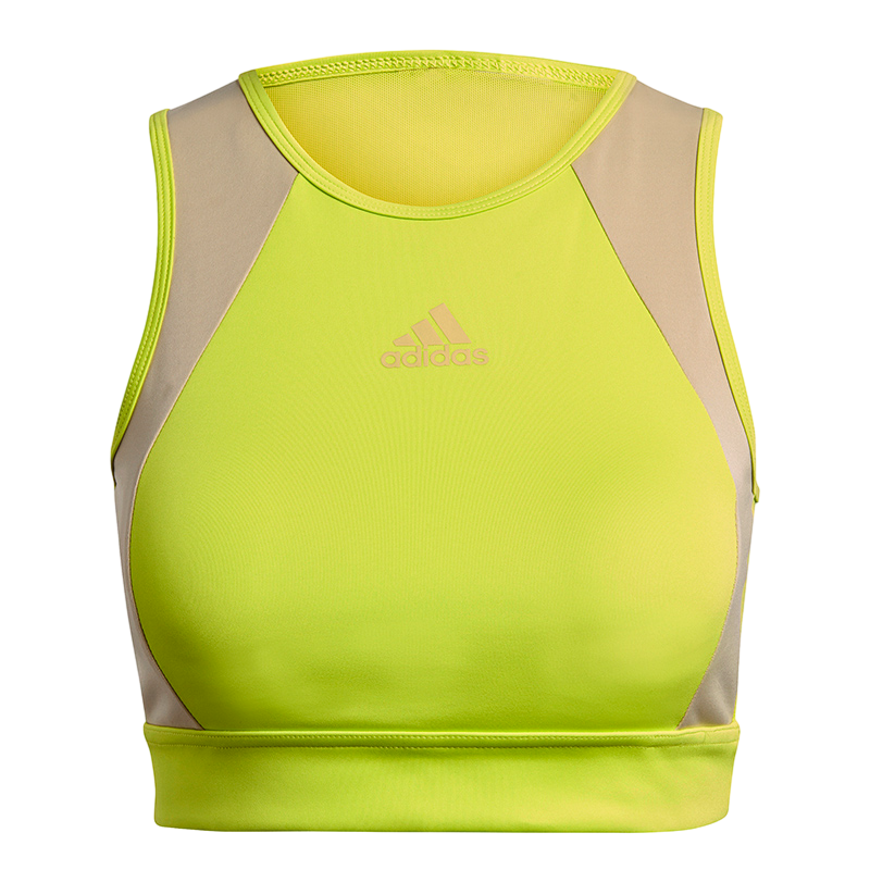 adidas 健身休闲运动背心 女款 荧光黄 GL4021
