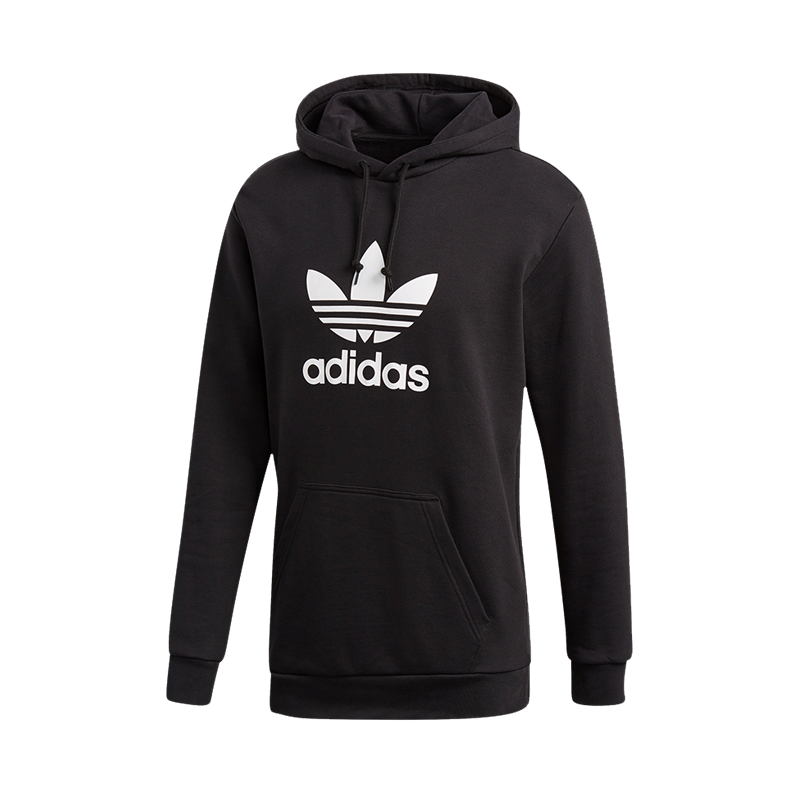 adidas originals TREFOIL Hoodie 男套头衫 男款 黑 DT7964