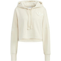 adidas originals 纯色Logo徽标抽绳连帽套头卫衣 女款 象牙白 HS1924