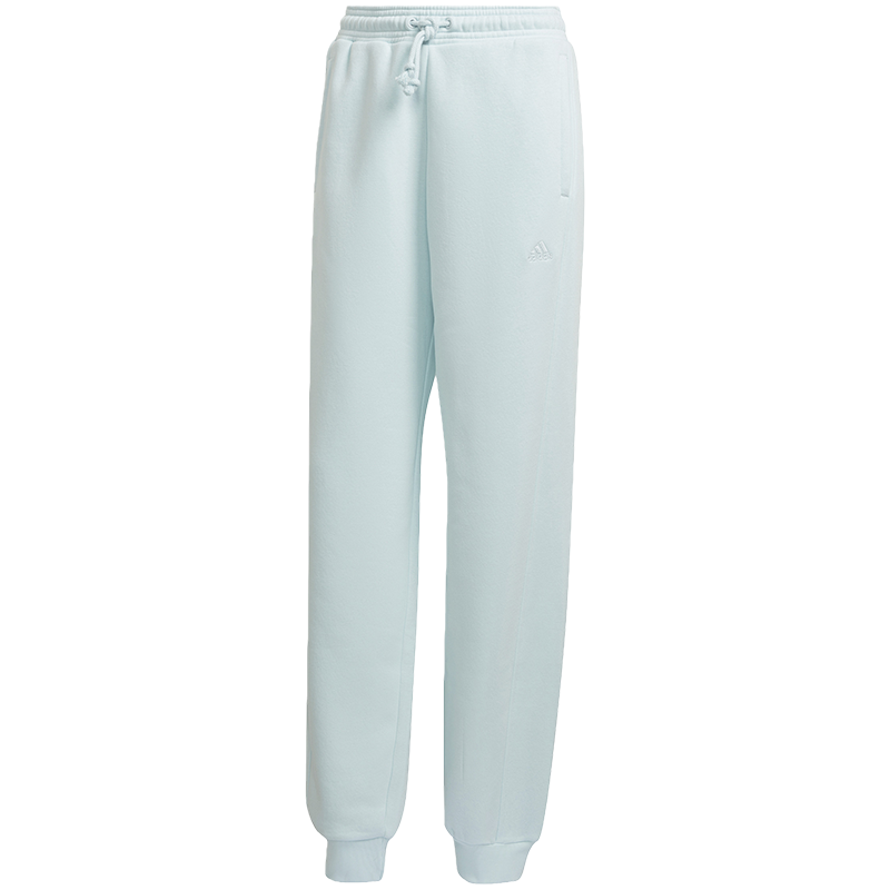 adidas W All Szn Pt 纯色刺绣Logo系带束脚运动裤 女款 浅蓝色 HN4233