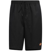 adidas originals 纯色徽标印花抽绳系带运动短裤 男款 黑色 HS1912