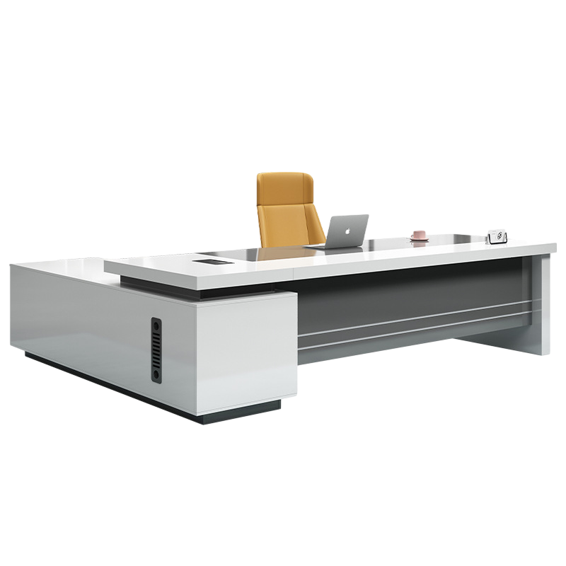 科野 时尚经理办公桌白色老板桌简约现代总裁桌大气大班台经理桌