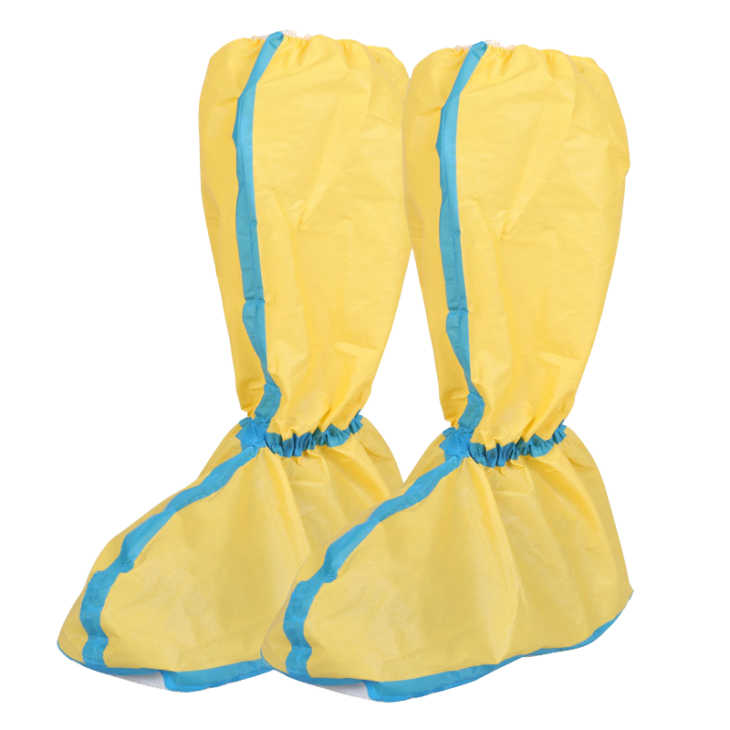 添盾 TD-BP9182 黄色胶条型防化靴套(防滑鞋底,HDPE+PP无纺布)