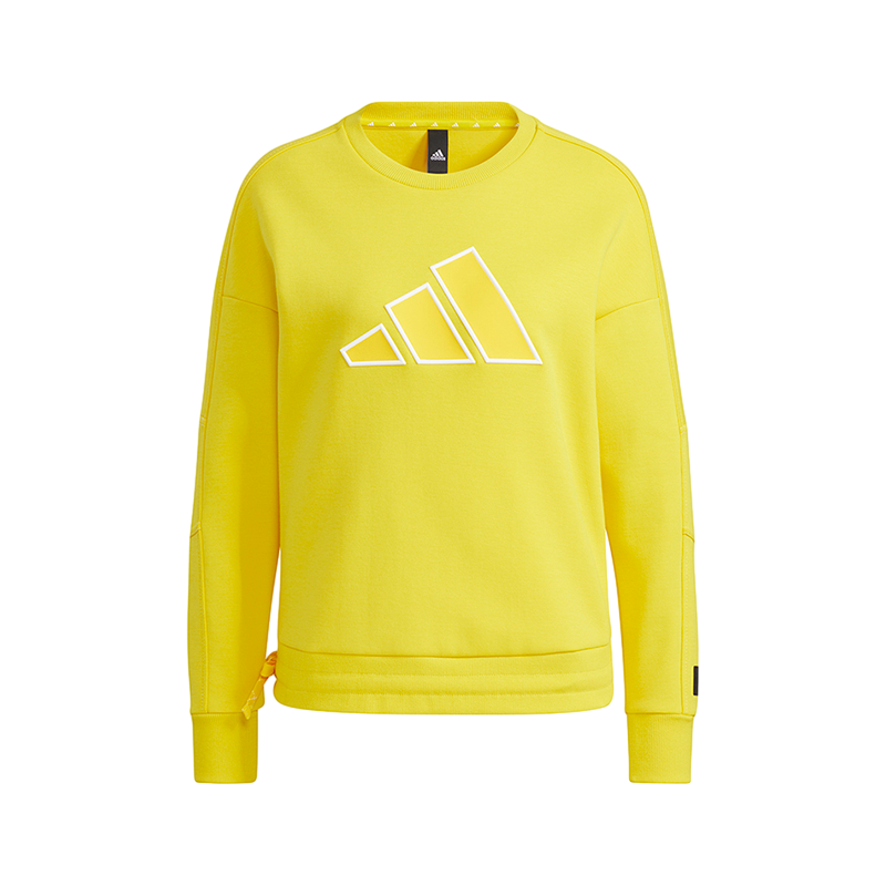 adidas Str Sweat 运动休闲印花Logo圆领套头卫衣 女款 黄色 GP0717