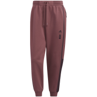 adidas Wj Kn Warm Pnt 条纹刺绣Logo系带束脚运动裤 男款 暗红色 HN8963
