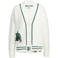 adidas originals 纯色刺绣字母印花图案运动针织衫 女款 白色 HS9522