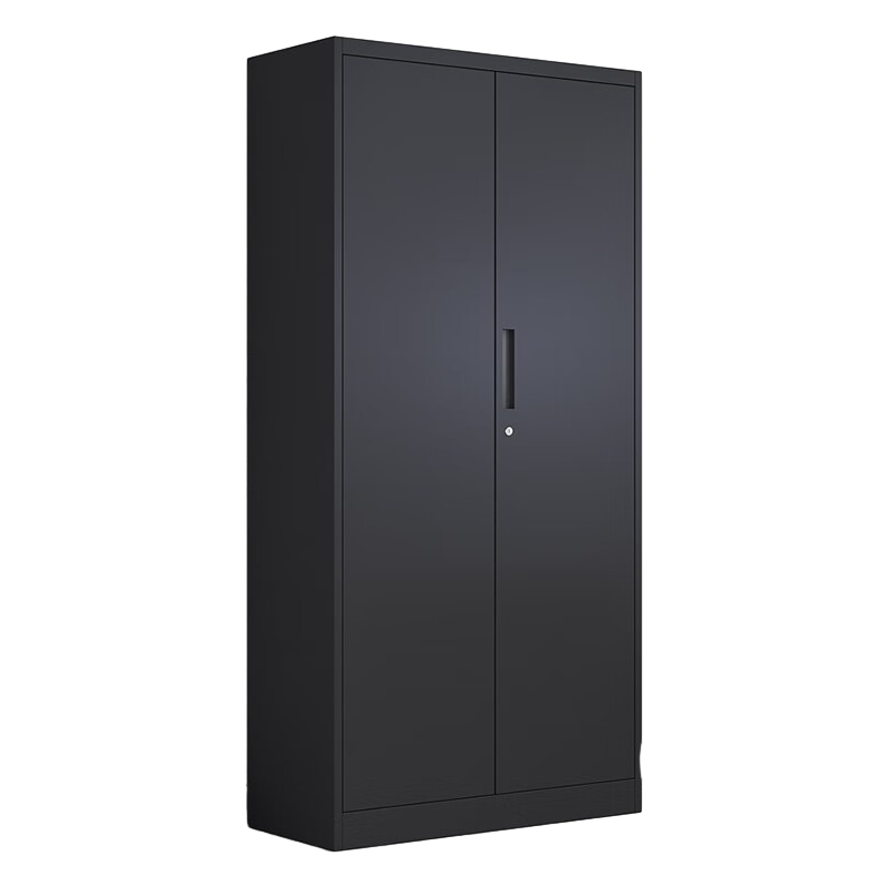 科野 文件柜铁皮柜办公柜黑色档案柜钢制柜书籍资料文档柜玻璃门柜子带锁矮柜 偏三斗内保文件柜