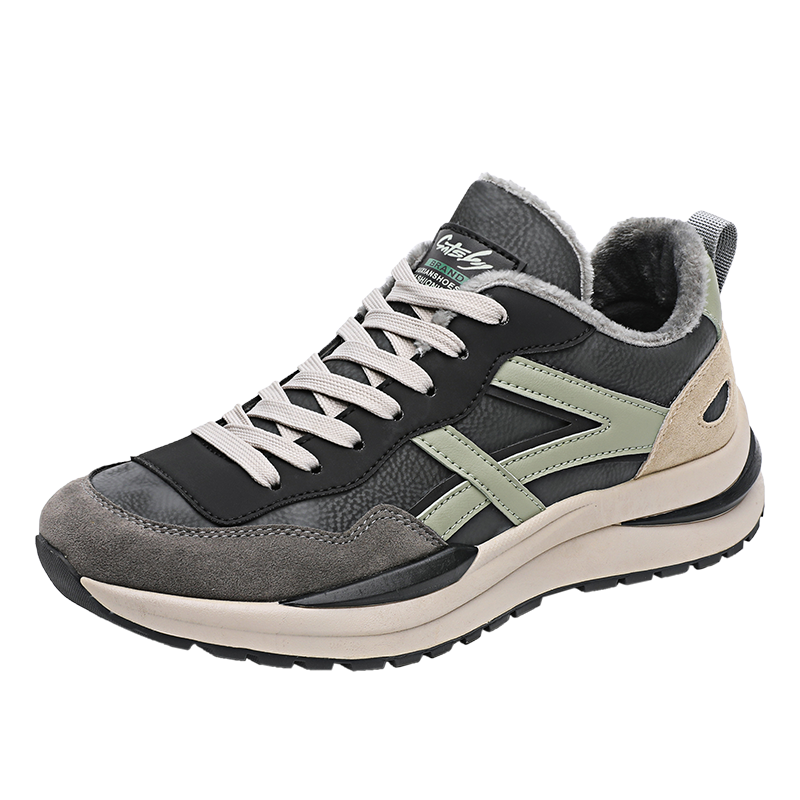 [线下专柜同款]卡帝乐鳄鱼(CARTELO)新款冬季加绒男士运动休闲鞋男鞋板鞋潮流阿甘鞋棉鞋