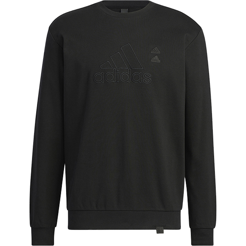 Adidas St Gz Logo Swt 运动休闲圆领卫衣套头衫 男款 黑色 IA6952