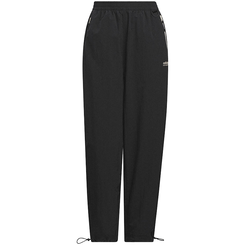 adidas originals Adventure Woven Pants 纯色松紧腰锥形运动裤 女款黑色IK8610