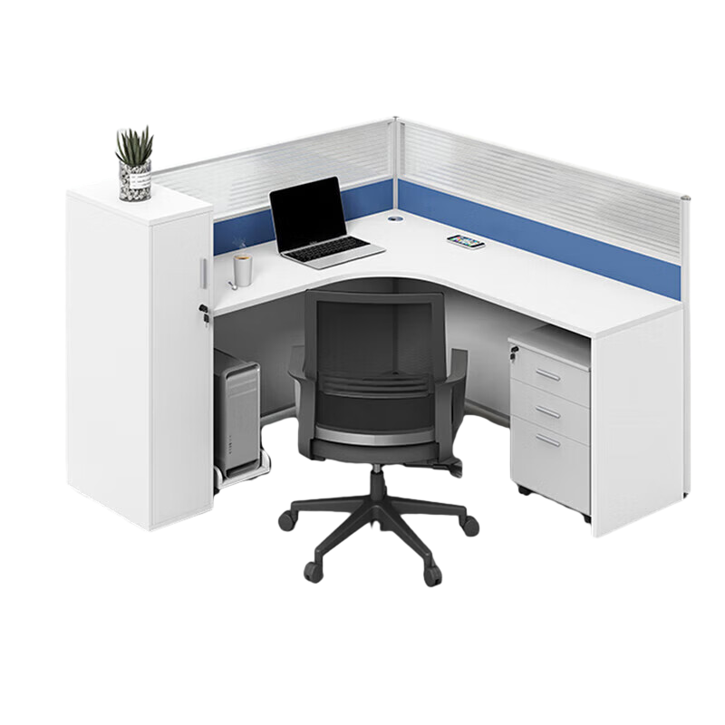 科野 职员办公桌椅财务办公桌员工桌屏风桌员工卡座桌椅 干字型四人位(不含椅)