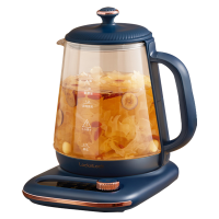 乐扣全玻璃养生壶花茶多功能家用煮茶器烧水壶办公室3435蓝色炖盅