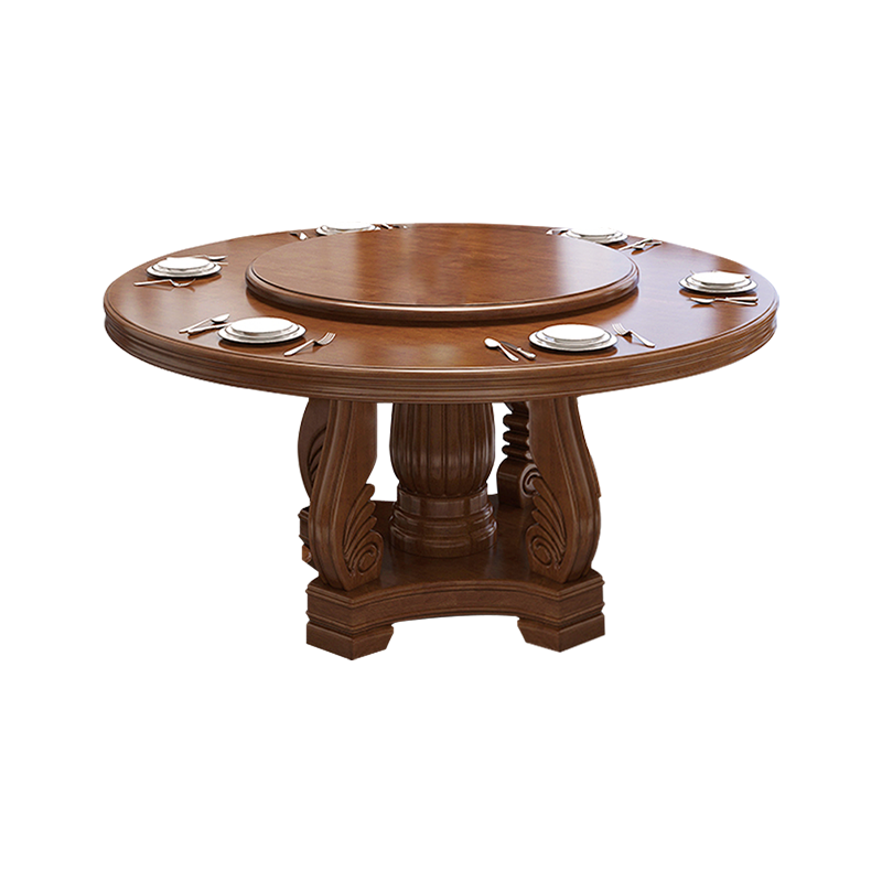 初嘉(CJ)实木餐桌圆形餐桌椅组合1.5米圆桌10把餐椅