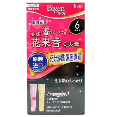 美源(MEIYUAN)花果香染发膏 6深棕色(日本进口染发剂 健康遮盖白发染发霜 男女兼用)