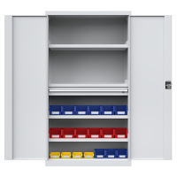 尔迈 五金工具柜车间工具收纳箱重型多功能储物 灰色 单抽无挂板