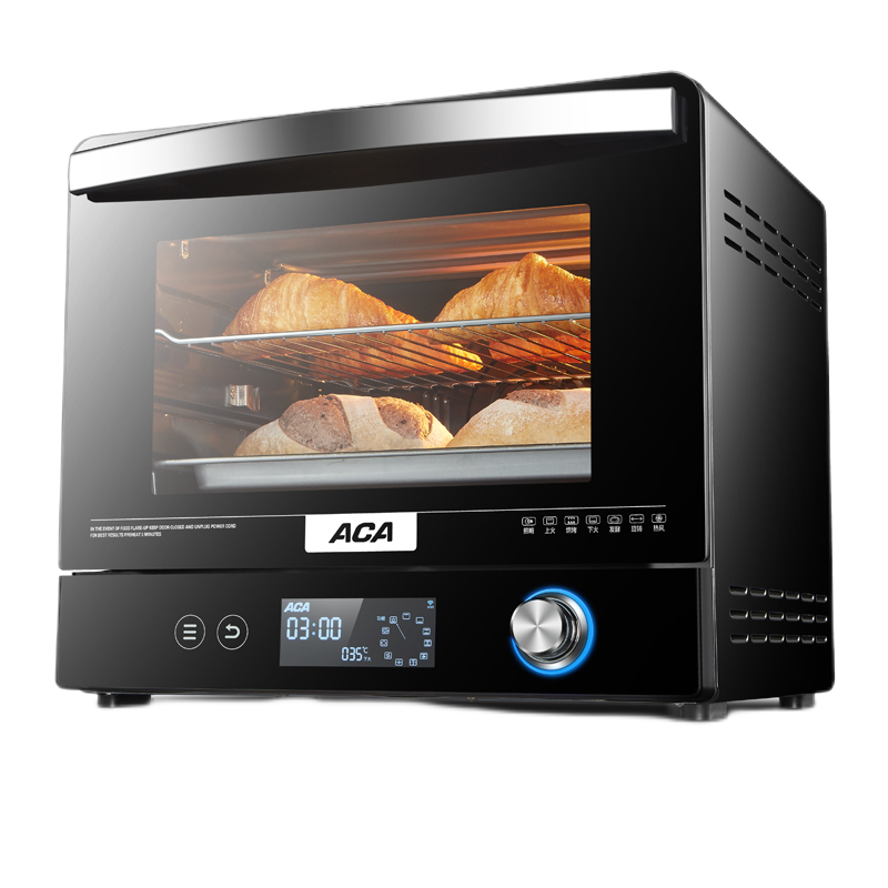 ACA风炉空气炸电烤箱家用小型大容量多功能家庭自动解冻低温发酵 18L米白色