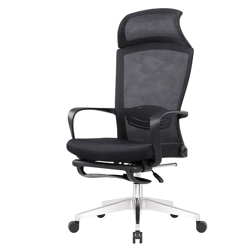 科野 办公椅升降旋转人体工学职员家用电脑椅网布搁脚可躺椅子