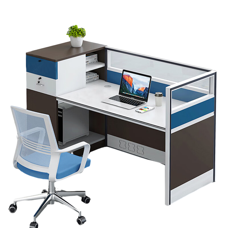 科野 办公桌办公室屏风隔断职员办公桌电脑桌员工桌卡座面对面四人位